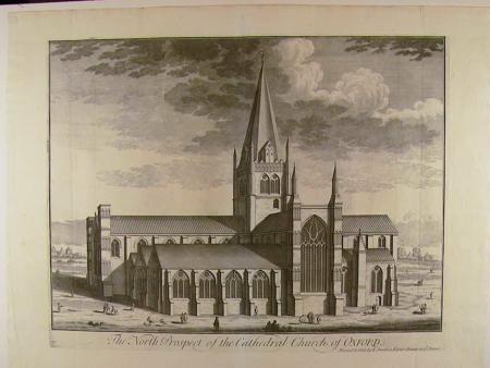 The North Prospect of the Cathedral Church of Oxford by Johannes Kip