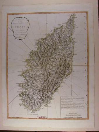 A New Map of the Island and Kingdom of Corsica by Thomas Jefferys