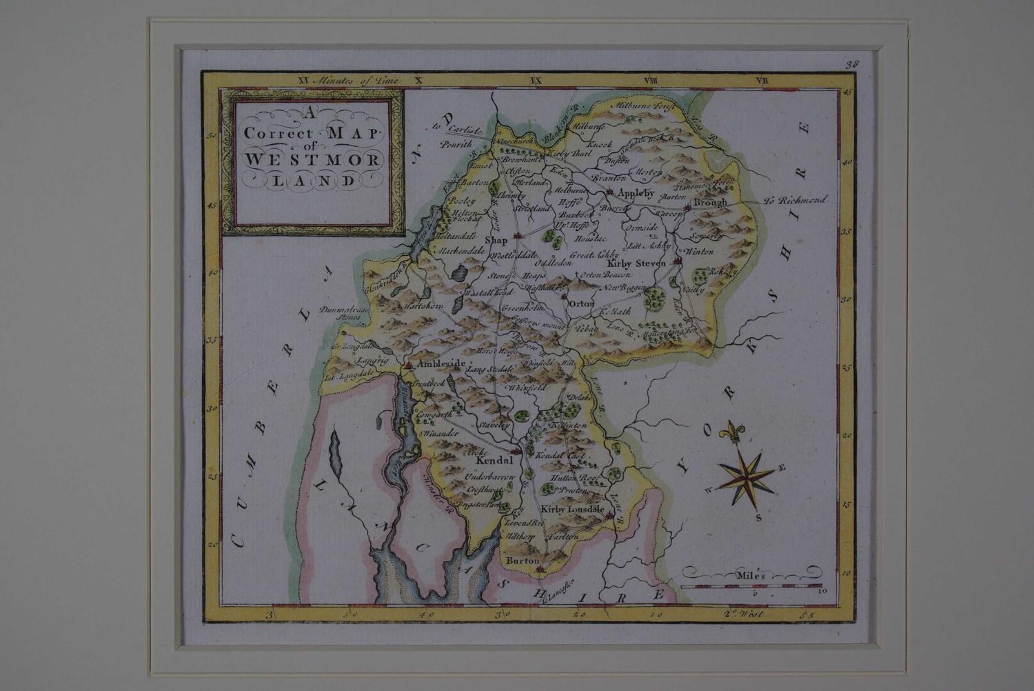 A Correct Map of Westmorland by Thomas Osborne