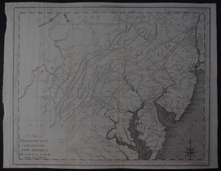 A Map of Pennsylvania Delaware New Jersey & Maryland with the Parts ad