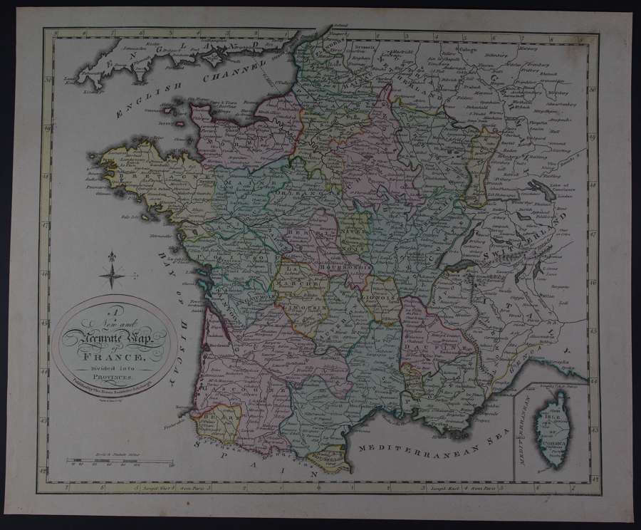 A New and Accurate Map of France by Thomas Brown