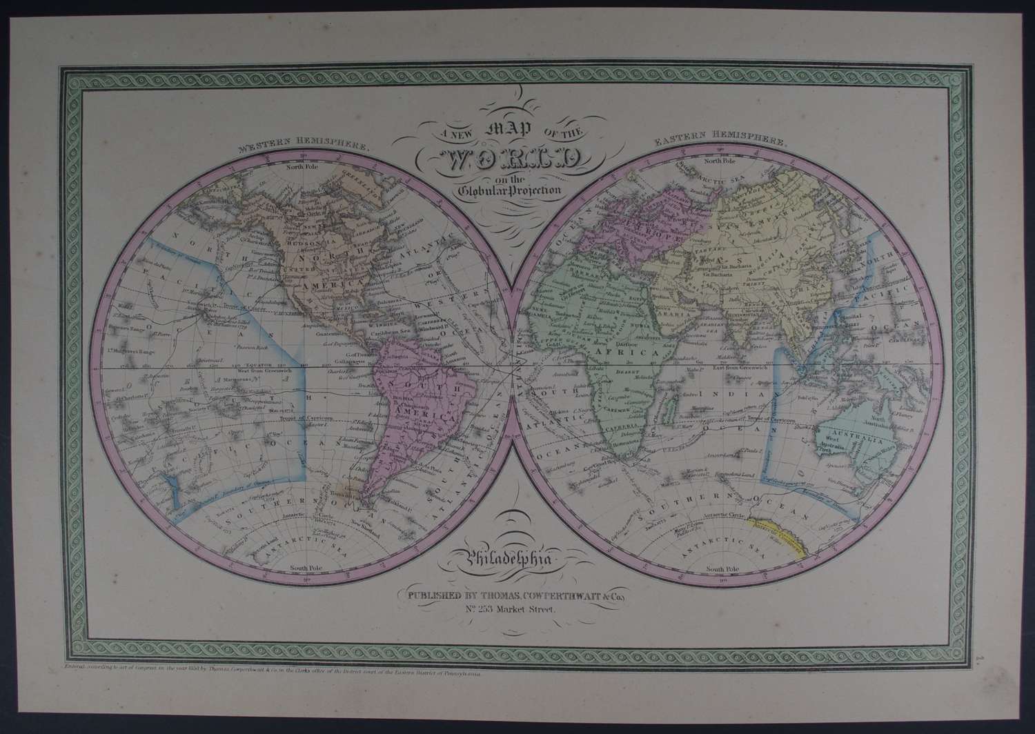 A New Map of the World... by Thomas Cowperthwait & Co