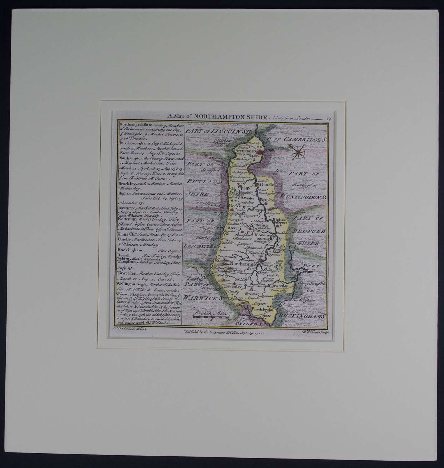 A Map of  Northamptonshire by Thomas Badeslade