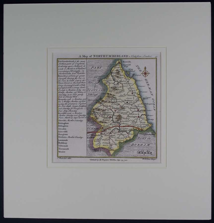 A Map of   Northumberland by Thomas Badeslade