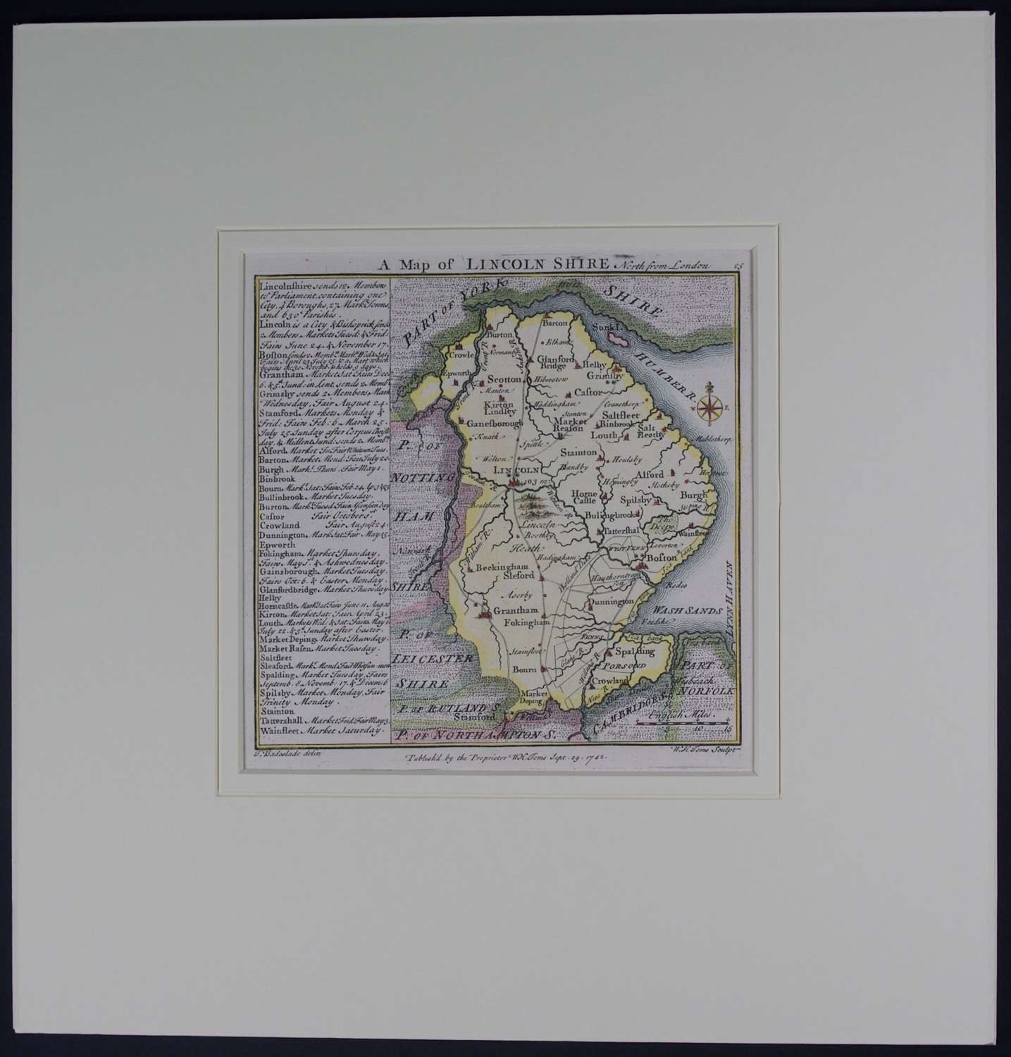 A Map of   Lincolnshire by Thomas badeslade