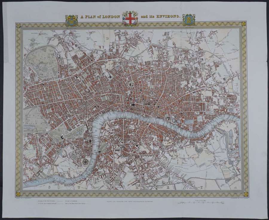 A Plan of London and its Environs by Richard Creighton