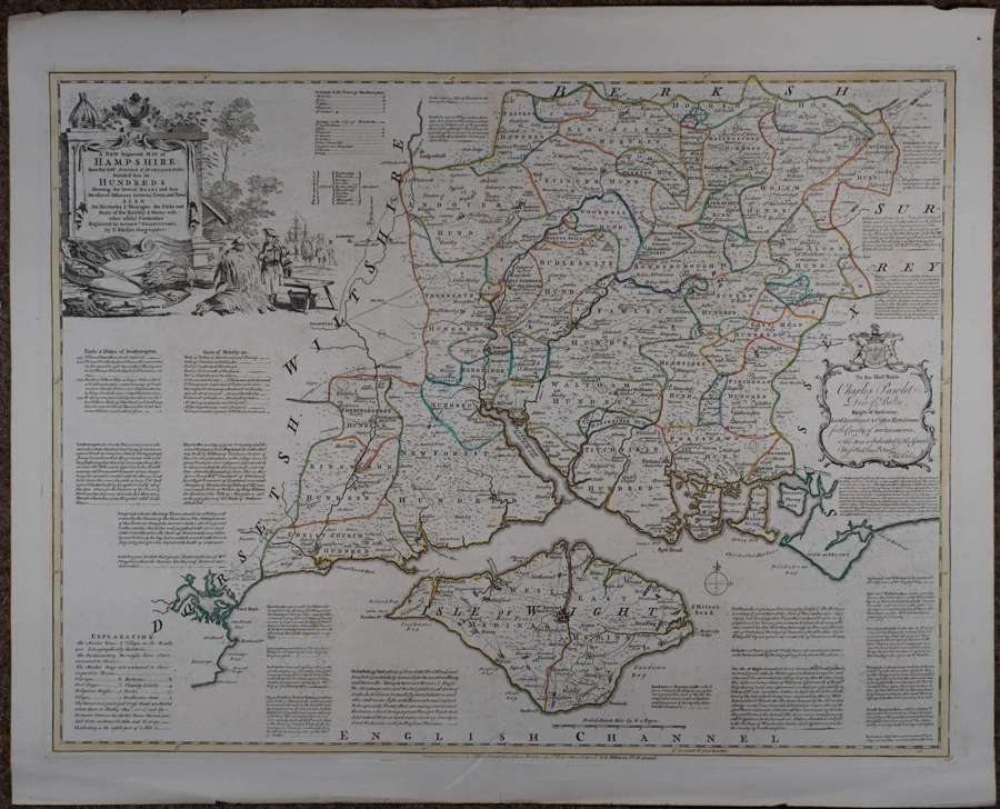 A New Improved Map of Hampshire by E Bowen,T Kitchin