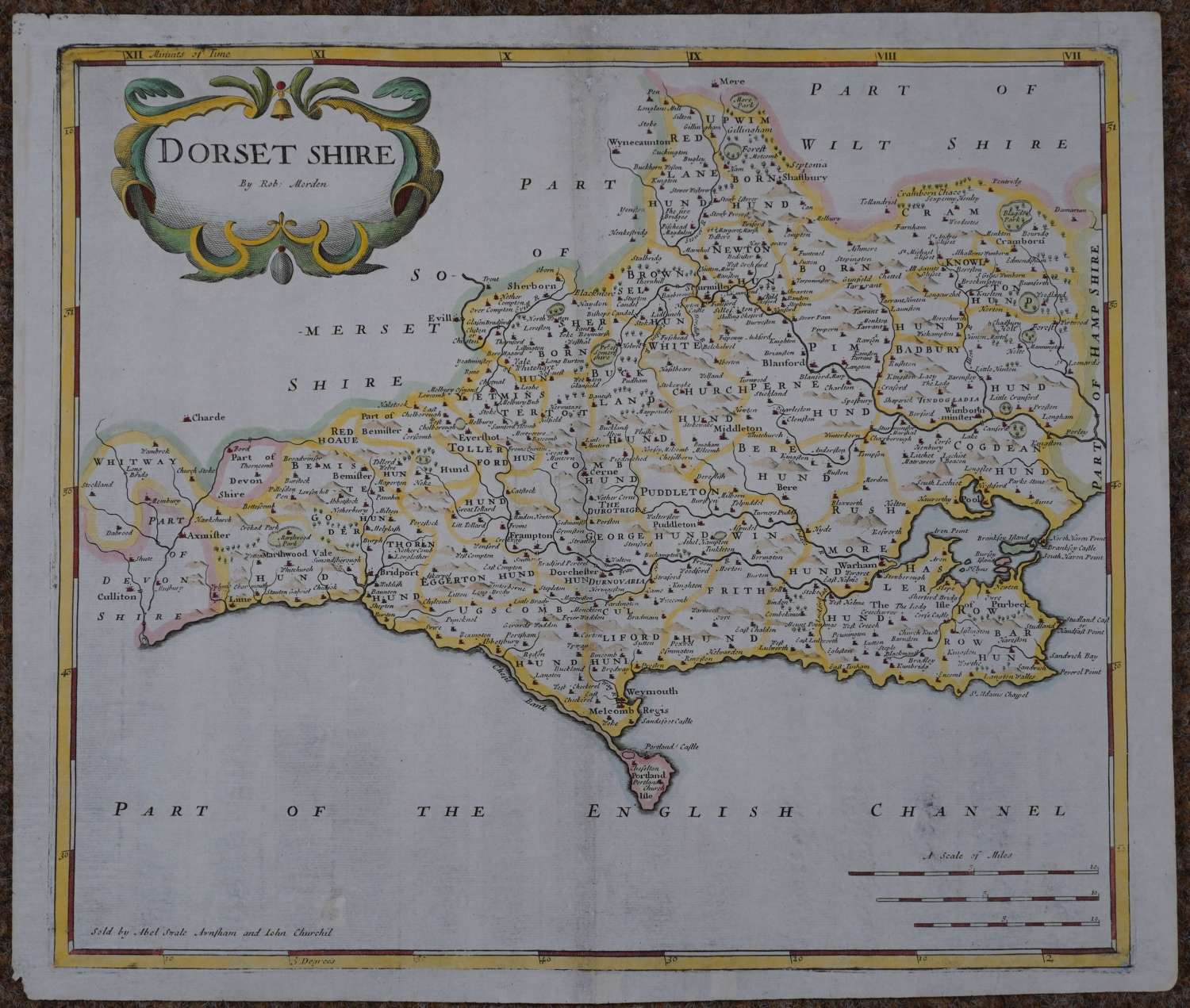 Dorset Shire (Dorset) 1st edition 1695 by Robert Morden
