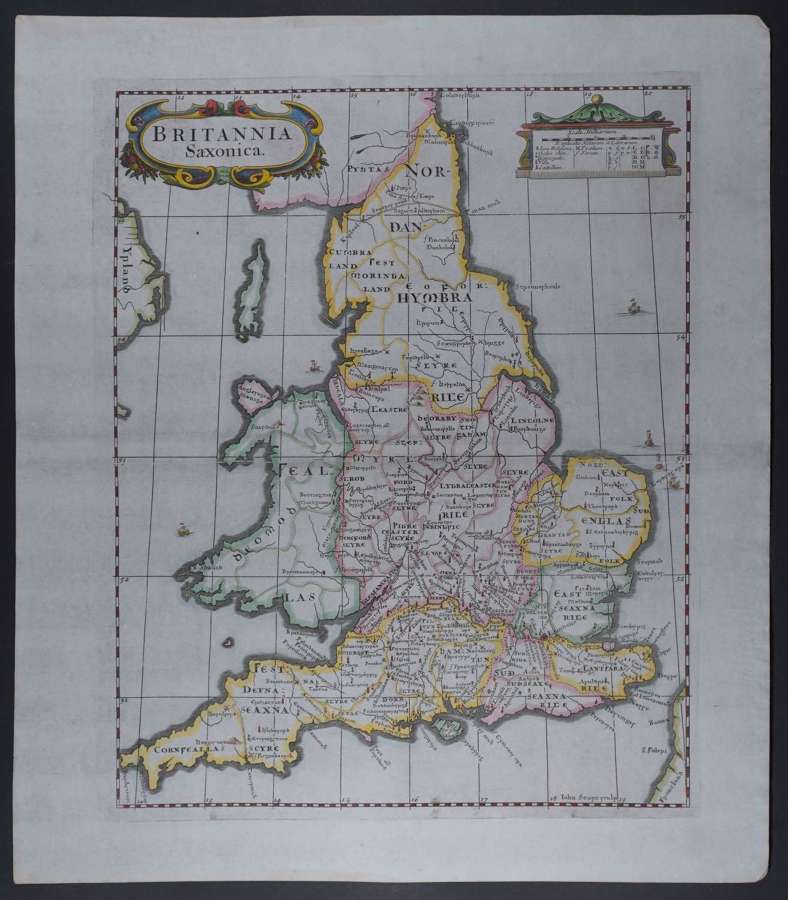 Britannia Saxonica. 1st edition. 1695 by Robert Morden