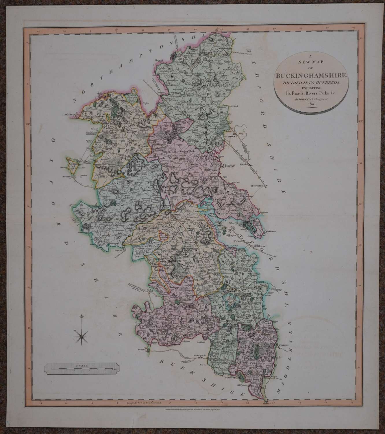 A New Map of Buckinghamshire by John Cary