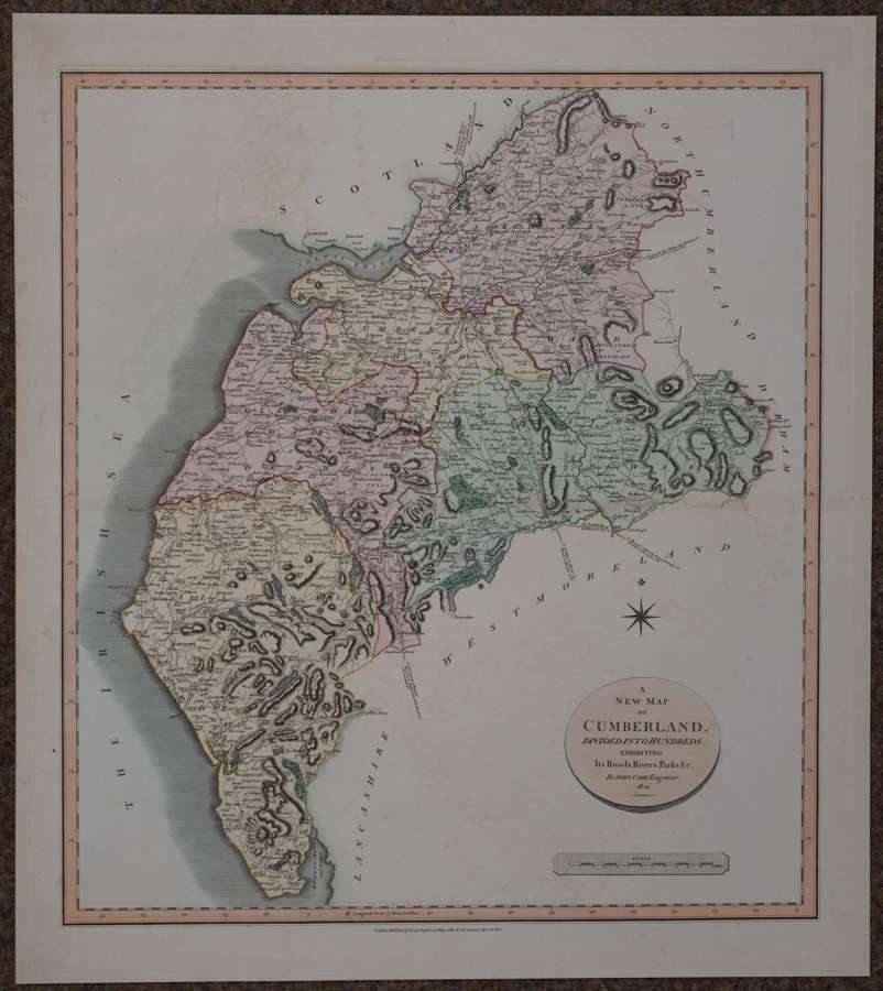 A New Map of Cumberland by John Cary