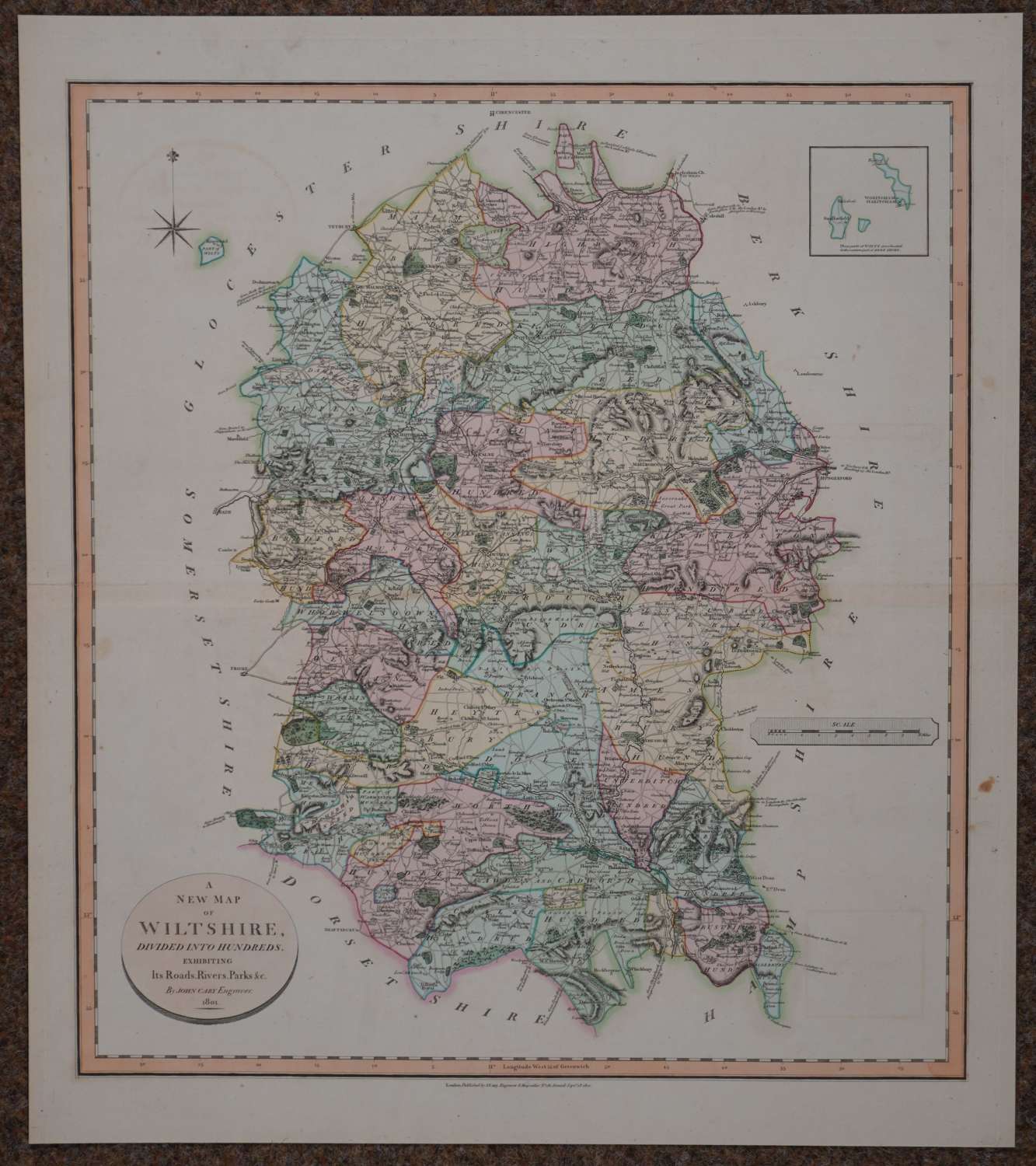 A New Map of Wiltshire by John Cary