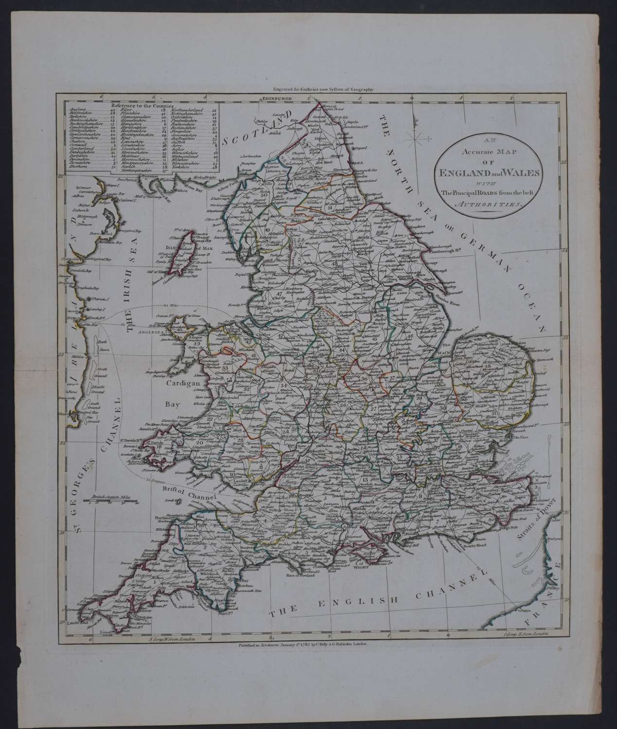 An Accurate Map of England and Wales..... by William Guthrie