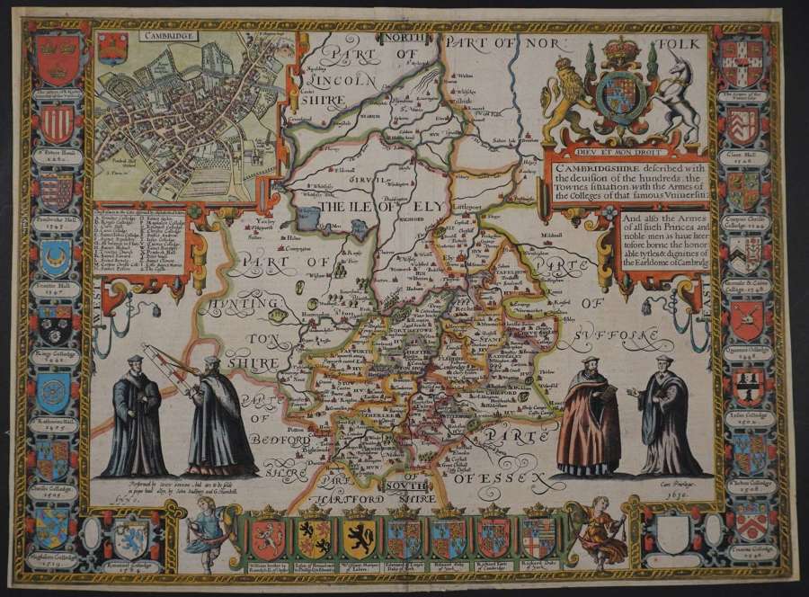 Cambridgeshire described by John Speed 1611 1st ed