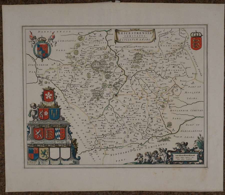 Leicestrensis Comitatus. Leicester Shire by Johannes  Blaeu