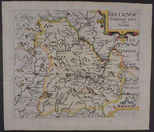 Brecknoc (Breconshire) by Christopher Saxton & Robert Vaughan